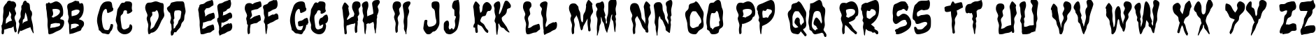 Пример написания английского алфавита шрифтом Zombie Guts Yanked Пример написания английского алфавита шрифтом Zombie Guts Yanked