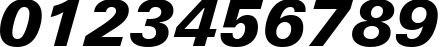 Пример написания цифр шрифтом Zurich Black Italic BT