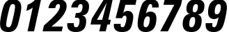 Пример написания цифр шрифтом Zurich Bold Condensed Italic BT