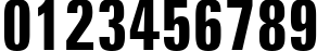 Пример написания цифр шрифтом Zurich Bold Extra Condensed BT