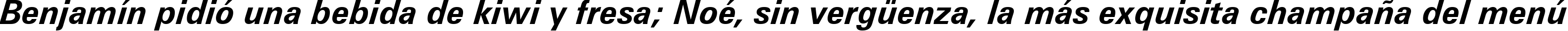 Пример написания шрифтом Zurich Bold Italic BT текста на испанском