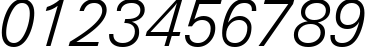 Пример написания цифр шрифтом Zurich Light Italic BT