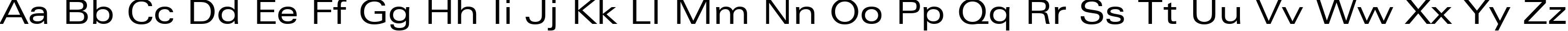 Пример написания английского алфавита шрифтом Zurich Extended BT
